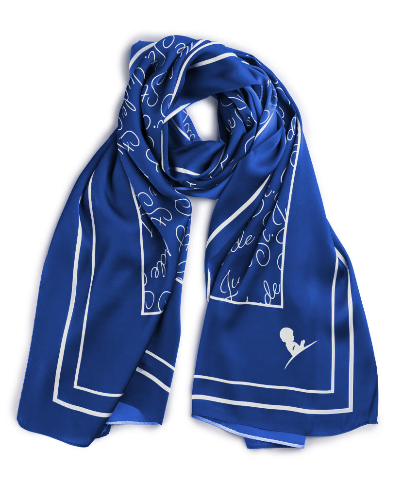St. Jude Repeat Scarf - Blue with White